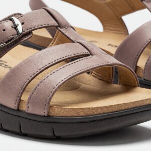 Close-up of the supportive and cushioned sole of Alegria sandals, highlighting their comfort features.